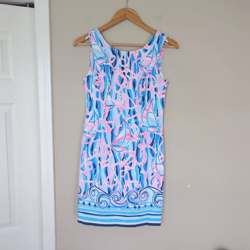 Lilly Pulitzer Mila Stretch Shift Dress in Reel Nauti Size 00 Coastal Resortwear